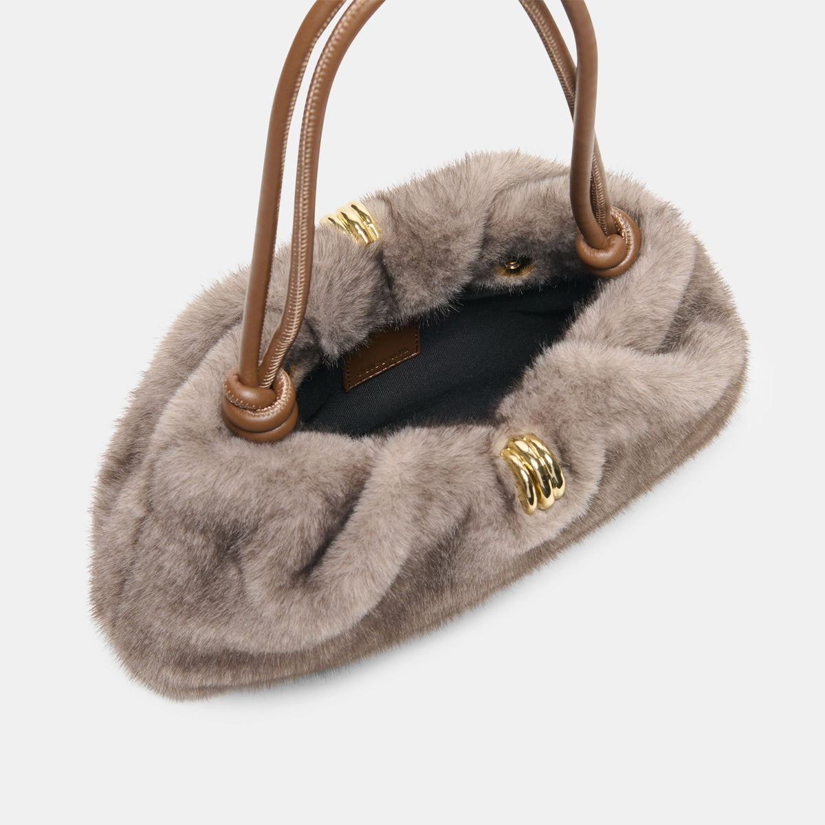 RAVEL SHOULDER BAG GREY FAUX FUR