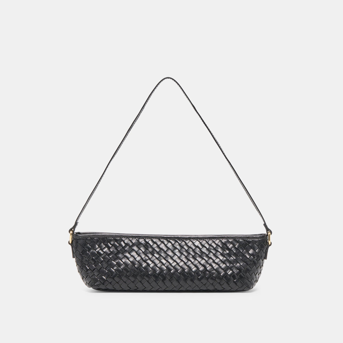 SAVAII WOVEN SHOULDER BAG BLACK WOVEN LEATHER