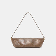 SAVAII WOVEN SHOULDER BAG BROWN WOVEN LEATHER