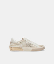 ZINA WIDE SNEAKERS BONE GOLD WOVEN