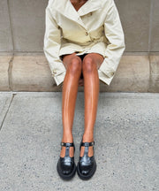 EMILIO FLATS MIDNIGHT CRINKLE PATENT LEATHER